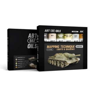 AK Mapping Technique Lights & Shadows set (6x20ml) / Sada olejových barev - Stínování