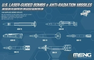 MENG U.S. Laser-Guided Bombs & Anti-Radiation Missiles  / Zbraňový set 1/48