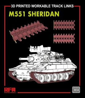 RFM M551 Sheridan workable tracks (3D Printed) - pohyblivé pásy 1/35