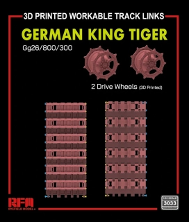 RFM King Tiger workable tracks (Gg26/800/300) 3D Print  - pohyblivé pásy 1/35