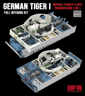 RFM Tiger I interior kit: Initial/ Early/ Mid/ Late 4v1 (without tank kit) 1/35