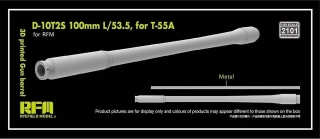 RFM 3D printed Gun barrel D-10T2S 100mm L/53.5 for T-55A, for RFM - kovové dělo + 3Dprint 1/35
