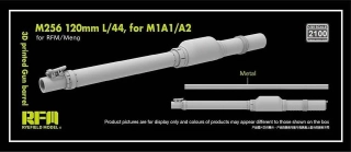 RFM 3D printed Gun barrel M256 120mm L/44 for M1A1/M1A2, for RFM/Meng - kovové dělo + 3Dprint 1/35