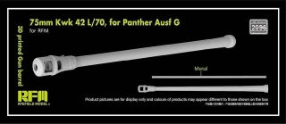 RFM 3D printed Gun barrel 75mm Kwk 42 L/70 for Panther Ausf G, for RFM - kovové dělo + 3Dprint 1/35