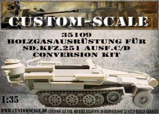 Custom scale Wood Gas Equipment For Sd.Kfz.251 Ausf. C/D Conversion Kit 1/35