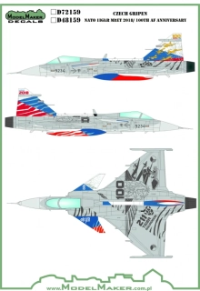 Model Maker Decals Czech Gripen 100 Years of Aviation / NTM 2018 - decal set (ČR) 1/48