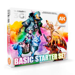 AK Acrylics 3rd generation Basic starter set - 14 Colors selected by Jose Davinci