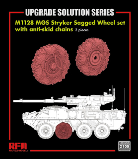RFM M1128 MGS Stryker Sagged Wheel set with anti-skid chains, 2 pieces 1/35