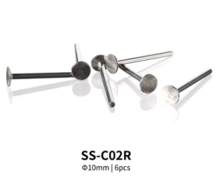 DSPIAE Set hřídelek pro brusné houbičky o průměru 10mm - 6ks (dřík 3mm)