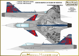 Model Maker Decals Czech Gripen 20 Years Of Service (For Kitty Hawk) - decal set (ČR) 1/48