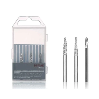 DSPIAE GH-002 Tungsten Steel Grinding Head Set / Set wolframových frézek 3v1 (dřík 3mm)