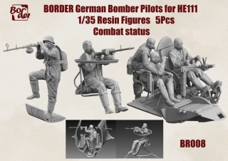 Border Model German Bomber Pilots for He 111, Combat Status (Resin) 1/35