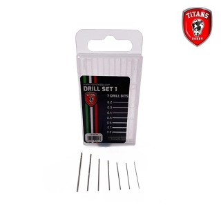 Titans Set #1 of 7 modelling drill bits (0,2 - 0,8 mm) / Set minivrtáků 7v1