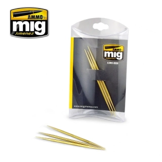 Ammo Mig Brass Toothpicks / Sada mosazných párátek 3v1 (pro sek. lepidlo a škrábance)