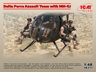 ICM Delta Force Assault Team with MH-6J 1/48 (Předobjednávka říjen/listopad)