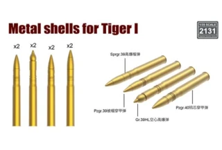RFM Metal Shells for Tiger I (8 pcs.) / Modely kovových granátů 8ks 1/35 (Předobjednávka prosinec/leden)